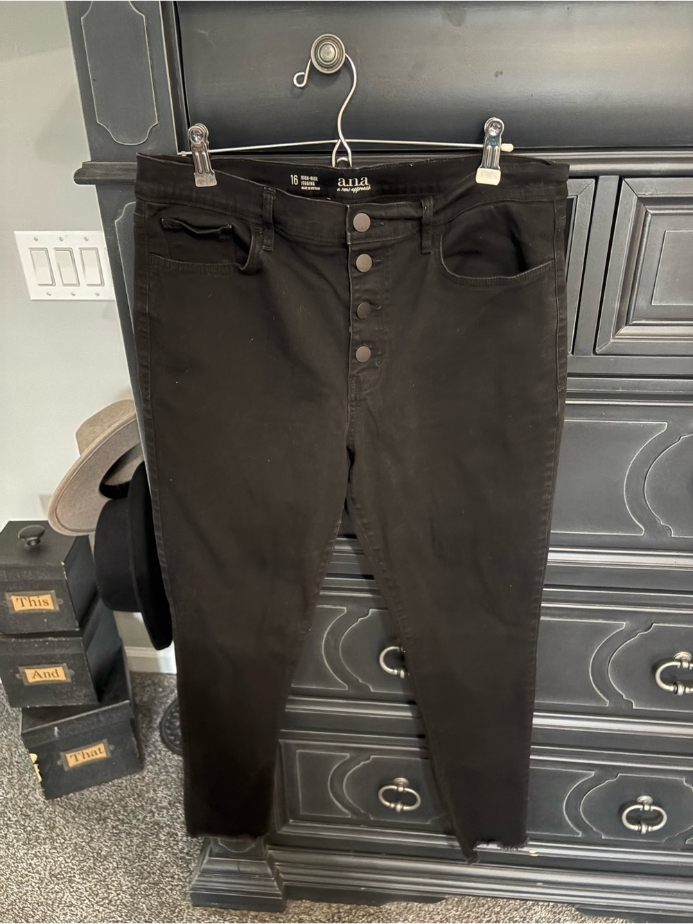 a.n.a Black High-Rise Button-Fly Jeans